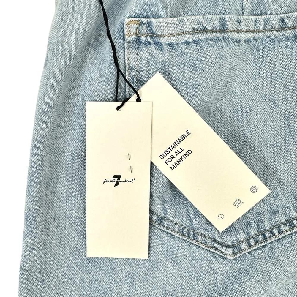 NWT 7 For All Mankind Paperbag Easy Ruby Short - Light Wash Soft Denim Shorts